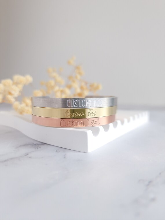 THIORA Bracciale Donna Con Incisione "Happiness Lieblingsmensch" – Regolabile, Acciaio Inossidabile, Oro Rosa E Argento