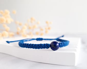 Blue Lapis Lazuli Beaded Friendship Bracelet, Blue Bracelet Movement for Women, Democrat Sisterhood Unity Bracelet, LGBTQ Allay Bracelet
