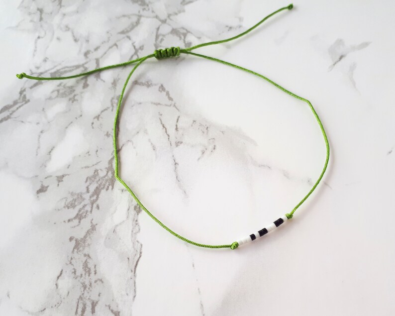 Vegan Morse Code Bracelet Vegan Gift Minimalist String image 4