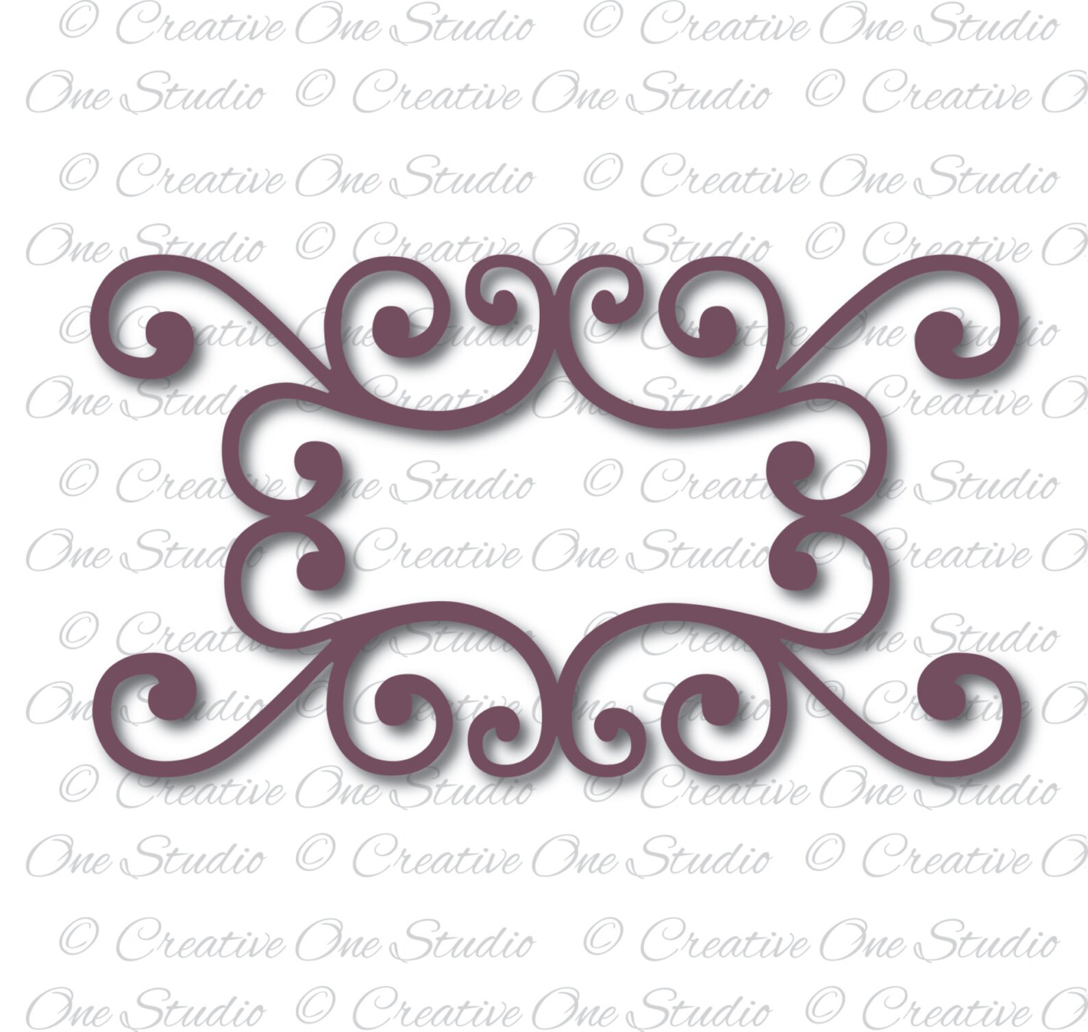 Swirl Frame Design Monogram Frame SVG DXF STUDIO3 Ai Eps Jpg Png Pdf