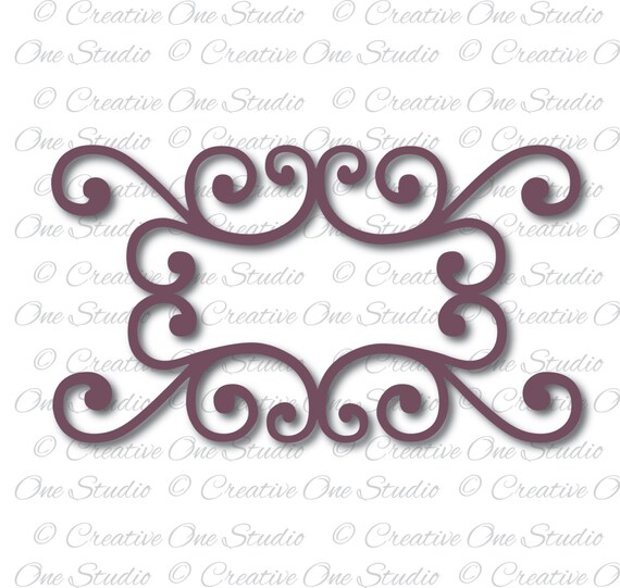 Download Swirl Frame Design Monogram Frame Svg Dxf Studio3 Ai Eps Jpg Etsy