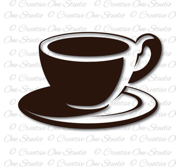 Kaffee Tee Tasse Gestaltungselement Svg Dxf Eps Studio3 Etsy