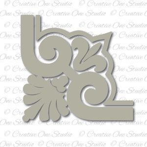 Fleur de Lys coin conception monogram élément, SVG, DXF, eps, Studio3, pdf, png, jpg, Silhouette, camée, Cricut couper fichier vinyle Scrapbooking