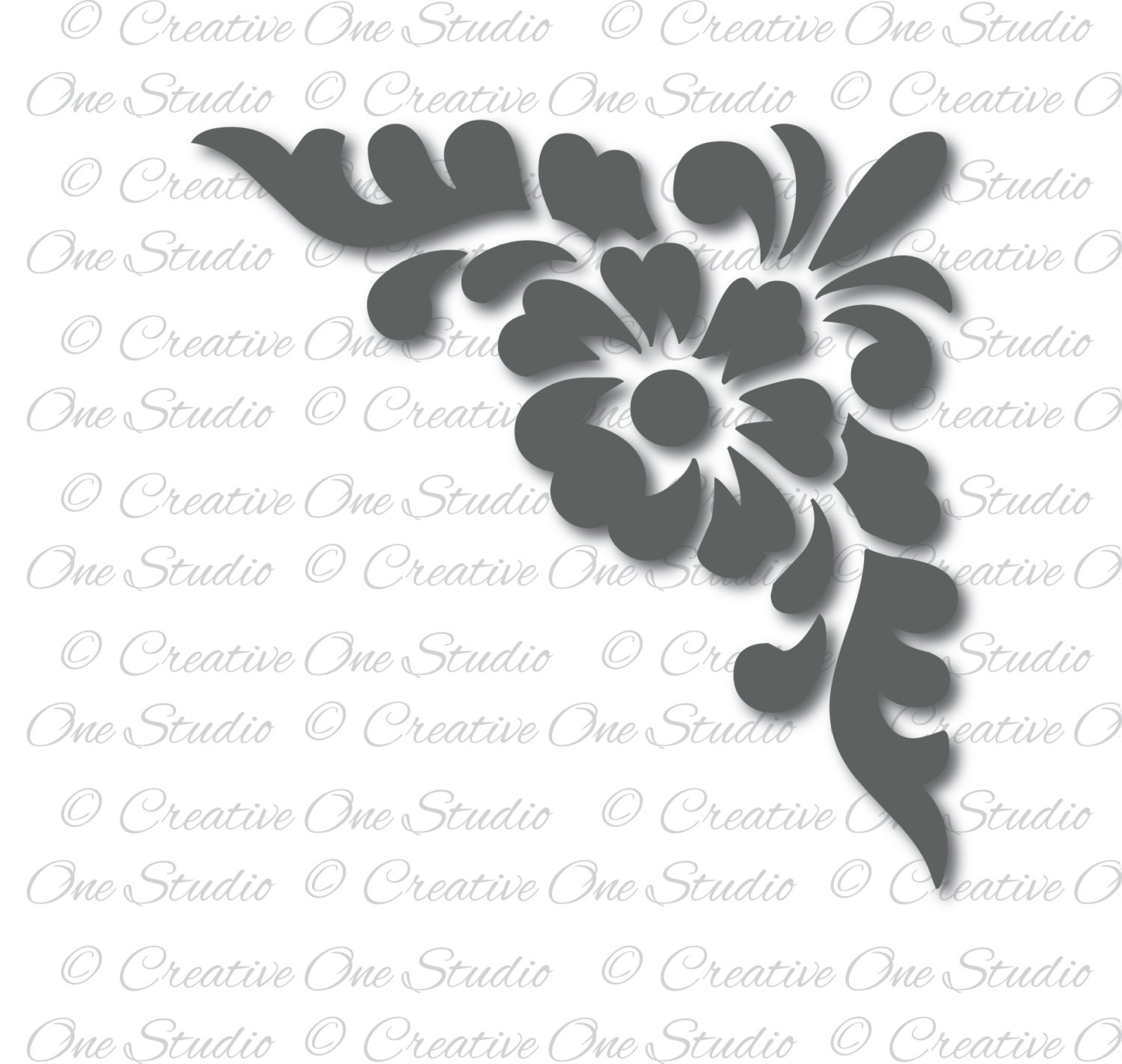 Download Floral corner design monogram Element SVG DXF eps Studio3 ...
