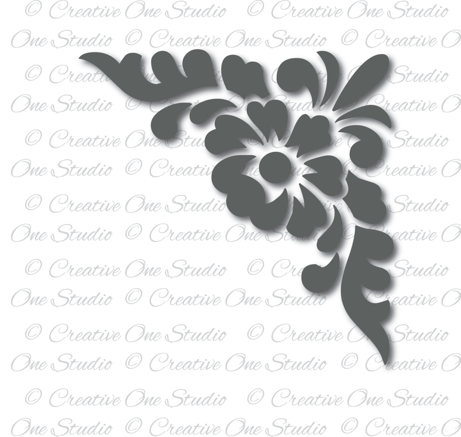 Download Floral corner design monogram Element SVG DXF eps Studio3 ...