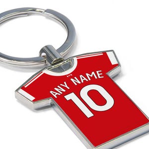 Personalised Football Shirt Keyring - Liverpool Fan Keyring, Any player! Football Keychain, Great Present Idea