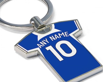 Personalised Chelsea Fan Keyring 2023/24 - Football Shirt Keyring, Any player! Football Keychain, Great Present Idea. NEW 23/24 KIT!