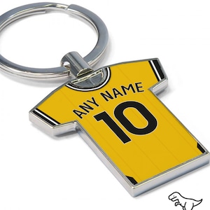 Personalised Wolves Fan Keyring 2023/24 - Football Shirt Keyring, Any player! Football Keychain, Great Present Idea. NEW 23/24 KIT!