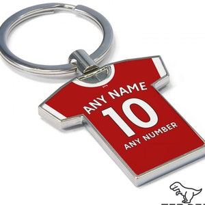 Personalised Liverpool Fan Keyring 2023/24 Football Shirt Keyring, Any player Football Keychain, Great Present Idea. NEW 23/24 KIT image 1