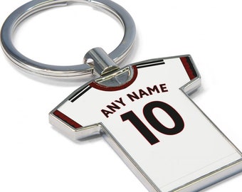 Personalised Fulham Fan Keyring 2022/23 - Football Shirt Keyring, Any player! Football Keychain, Great Present Idea. NEW 22/23 KIT!