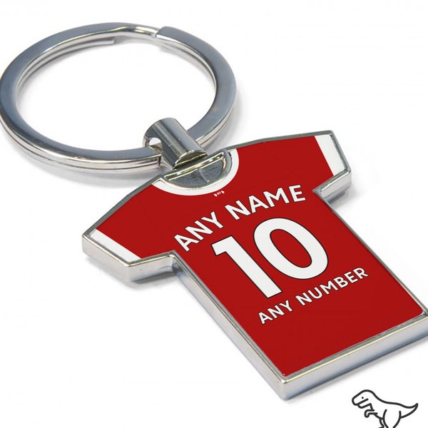 Personalised Football Shirt Keyring - Liverpool Fan Keyring, Any player! Football Keychain, Great Present Idea