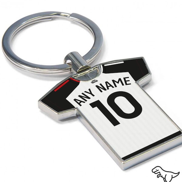 Personalised Fulham Fan Keyring 2023/24 - Football Shirt Keyring, Any player! Football Keychain, Great Present Idea. NEW 23/24 KIT!