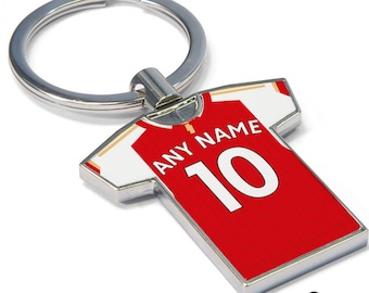 Personalised Arsenal Fan Keyring 2023/24 - Football Shirt Keyring, Any player! Football Keychain, Great Present Idea. NEW 23/24 KIT!