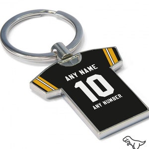 Personalised American Football Shirt Keyring - Steelers Fan Keyring, Any player! American Football Keychain, Great Present Idea