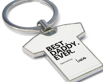 Personalised Fathers Day Keyring - BEST DADDY EVER Keyring, Keychain, Great Father day Present Idea. Custom Fathers day keyring.