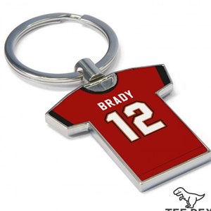 Personalisierter American Football Shirt Schlüsselring - Buccs Fan Schlüsselring, jeder Spieler! American Football Schlüsselanhänger, Tolle Geschenkidee
