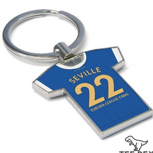 Personalised Football Shirt Keyring Rangers Fan Keyring, Any player Football Keychain, Great Present Idea 2022 Seville Special