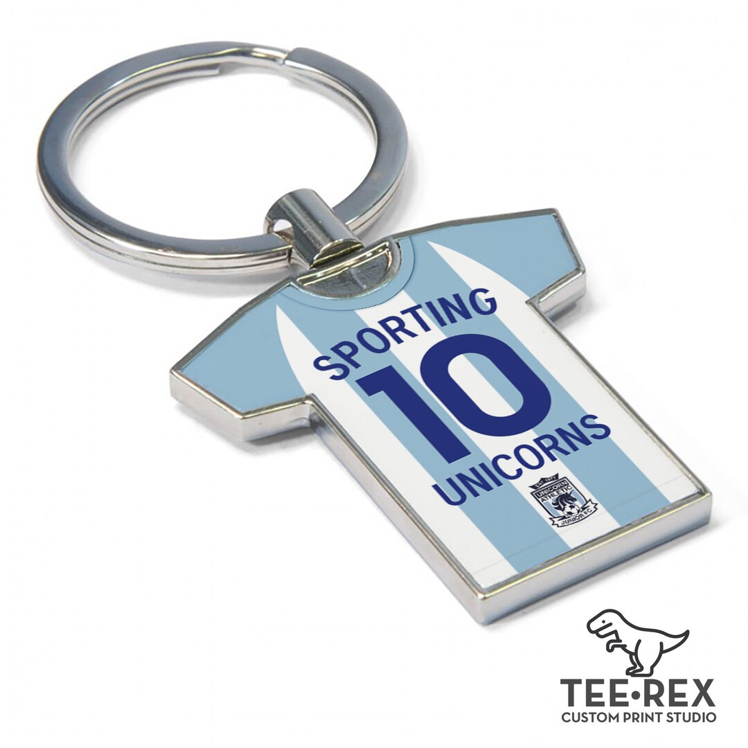 Personalised Football/rugby/sports Team Shirt Keyring Fan Keyring, Any ...