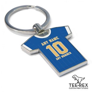 Personalised Football Shirt Keyring Rangers Fan Keyring, Any player Football Keychain, Great Present Idea image 8