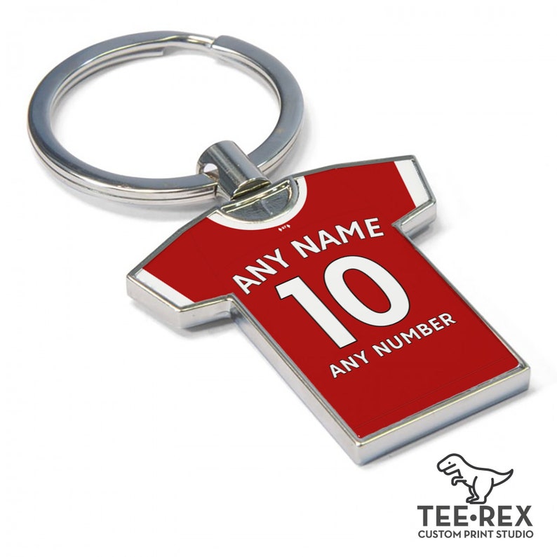 Personalised Liverpool Fan Keyring 2023/24 Football Shirt Keyring, Any player Football Keychain, Great Present Idea. NEW 23/24 KIT image 1