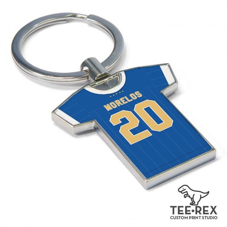 Personalised Football Shirt Keyring Rangers Fan Keyring, Any player Football Keychain, Great Present Idea image 6