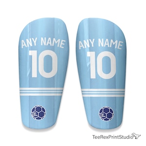 Personalised Football Shinpads & Shin Sleeves - Custom Football Shin guards, Any Name, Any Number! Great Present Idea. 23/24 kit inspired #4