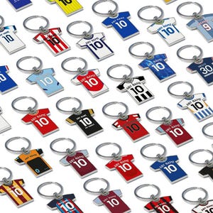 Porte-clés maillot de football personnalisé fête des pères - Porte-clés papa, tous les noms, tous les numéros, toutes les équipes ! Porte-clés football, super cadeau pour la fête des pères