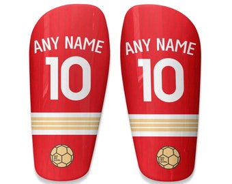 Personalised Football Shinpads & Shin Sleeves - Custom Football Shin guards, Any Name, Any Number! Great Present Idea. 23/24 kit inspired!