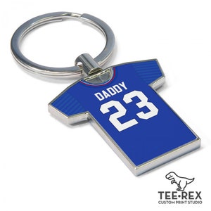 Personalised Football Shirt Keyring Rangers Fan Keyring, Any player Football Keychain, Great Present Idea image 5