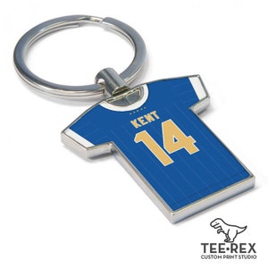 Personalised Football Shirt Keyring Rangers Fan Keyring, Any player Football Keychain, Great Present Idea image 9