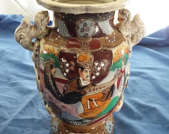 Vintage Hand-Painted Satsuma Style Vase