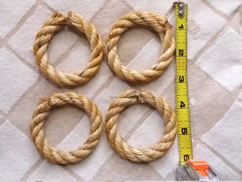 Vintage Jute Rope Napkin Rings Set of 4 Etsy
