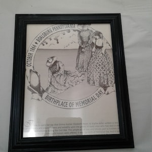 Vintage Black Wood Frame with Memorial Day Picture