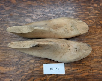 Antique Wood Shoe Lasts, Pair, Women’s 4B