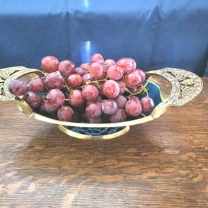 Vintage Brass Fruit Bowl, Decorative Bowl, Made in Israel