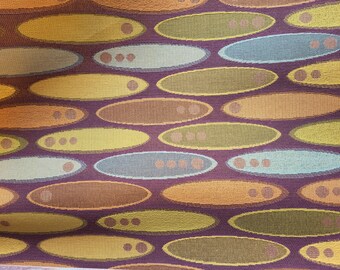 Colorful Ovals on Purple Ground Upholstery Fabric 58" Wide