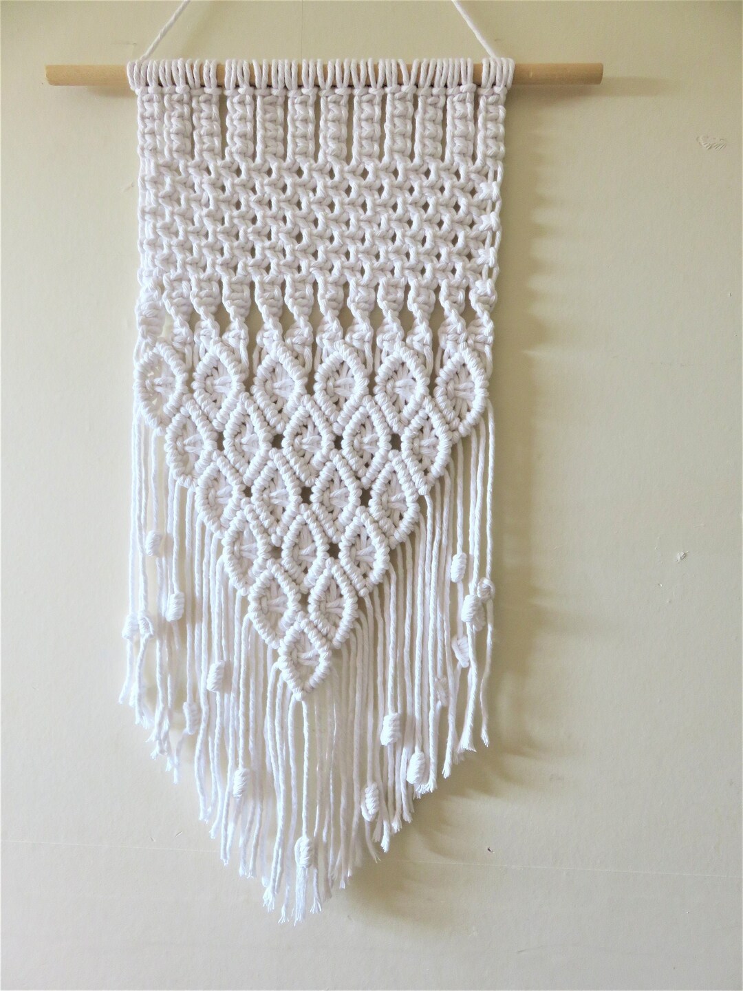 White Macrame Wall Hanging Etsy