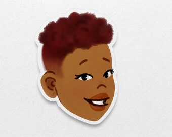 Black Girl Vinyl Sticker: Fade, illustrierter Stickerbogen