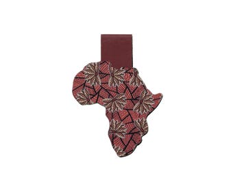 Afrikanisches Print Magnetisches Lesezeichen: Ankara Stoff, rote Blüte