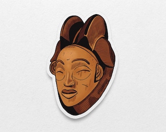 Afrikanische Masken Aufkleber: Punu