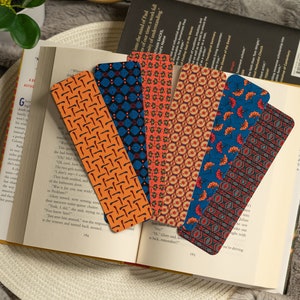 Ankara Print Bookmark, African Print Book Mark, Ethnic Pattern Bookmark, African American Book Mark, Bright Graphic Bookmark, Bold Colorful image 1