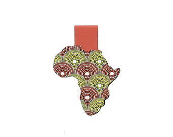 Afrikanisches Print Magnetisches Lesezeichen: Ankara Stoff, Rot & Gelb
