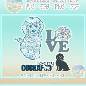 Cockapoo Mandala Zentangle SVG Files for Cricut Silhouette - Dxf Eps Pdf Png Included