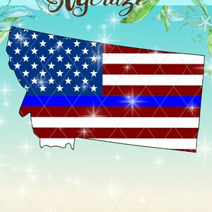 Montana Police Flag SVG Files for Cricut Silhouette - Dxf Eps Pdf Png Included