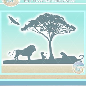 Archivos SVG de silueta de Safari de la familia del león para silueta Cricut - Dxf Eps Pdf Png incluido