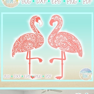 Flamingo Mandala Zentangle file SVG per Cricut Silhouette - Dxf Eps Pdf Png incluso