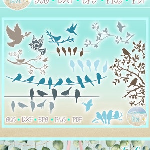 Vogels silhouetten bundel SVG-bestanden voor Cricut Silhouette - dxf eps pdf png inbegrepen