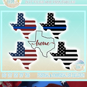 Texas USA Amerikaanse politie vlag patriottische rug de blauwe SVG-bestanden voor Cricut Silhouette - dxf eps pdf png inbegrepen