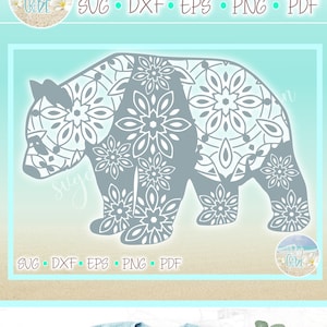 Panda Mandala Zentangle SVG-Dateien für Cricut Silhouette - Dxf Eps Pdf Png enthalten