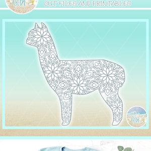 Alpaca- of lama-mandala Zentangle SVG-bestanden voor Cricut Silhouette - dxf eps pdf png inbegrepen